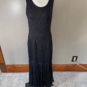 Womens AJ Bari Size 4 Black‎ sleeveless formal floo